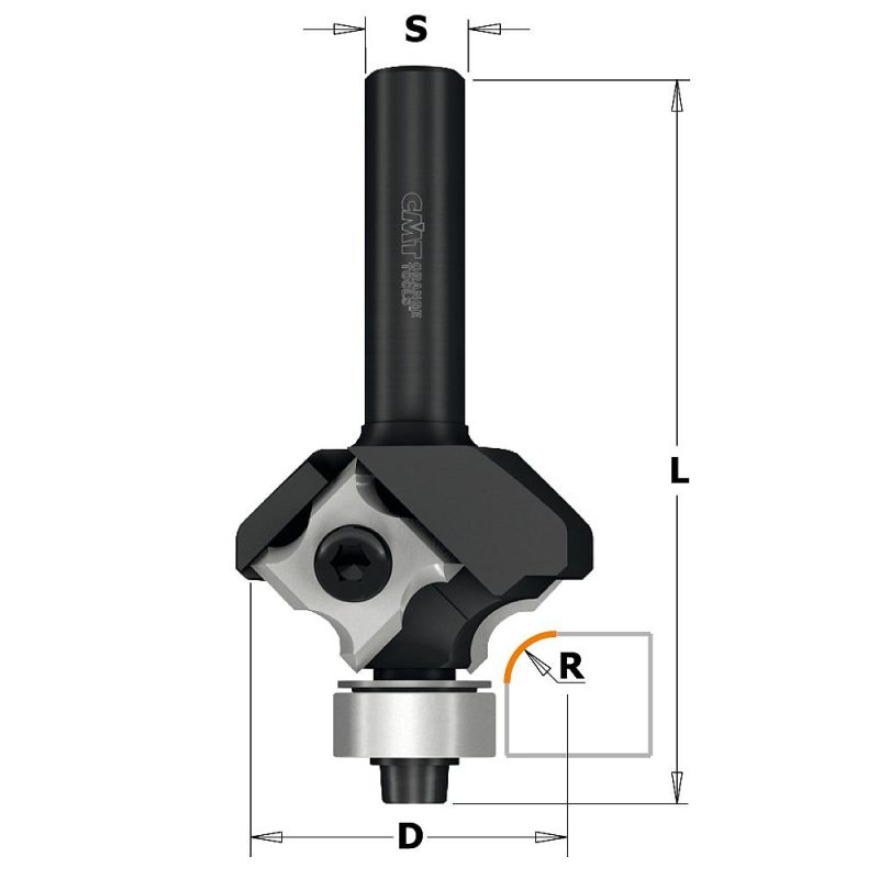 IGM F062 Roundover freser TC Kniver - R3 D27x3 L57,5 S=8 - Bilde 2