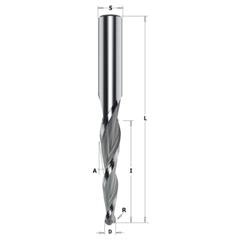IGM F152 konisk Spiralfres HWM - D0,8x25 R0,4 A5,5° L70 S=6 Z3 - Bilde 2