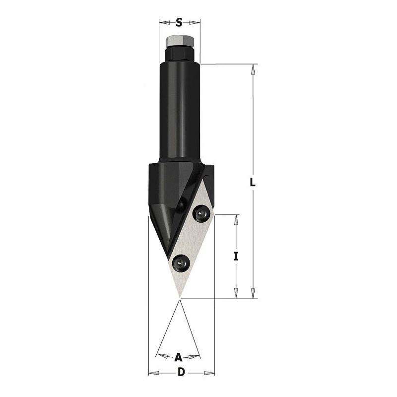 IGM F465 V-sporfres TC-kniver - 45° D33x40 L125 S=20 Z1 - Bilde 2