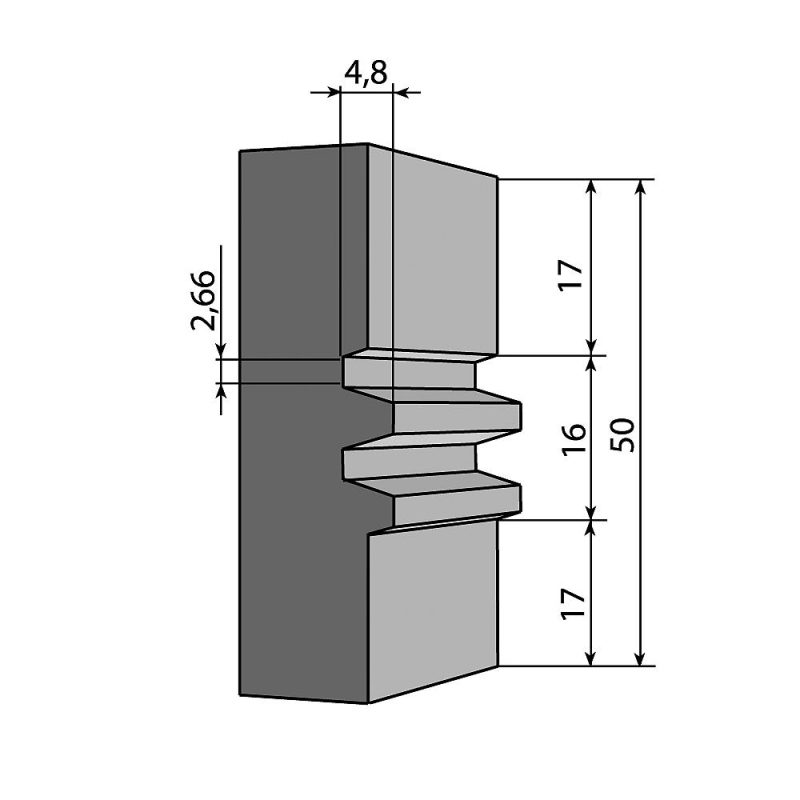 Profilkniv for F620 - 50x24x2 mm - Bilde 2