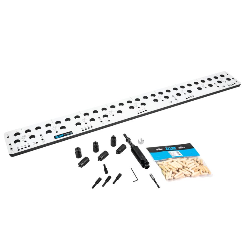 IGM FKP900 Boremalssett 900 mm, Euro 32 mm + GRATIS 100 stk. plugger - Bilde 2