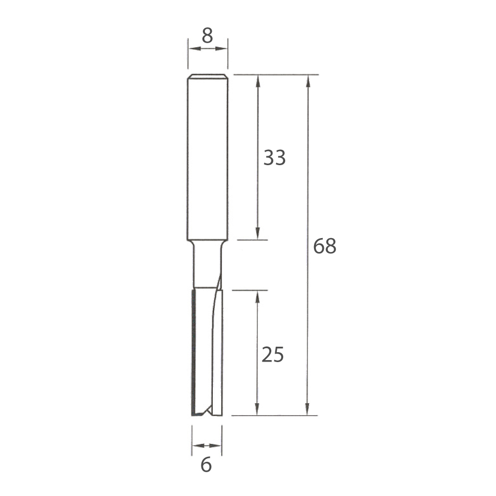 IGM M100 rett fresebit - D6x25 L68 S=8 HW - Bilde 5