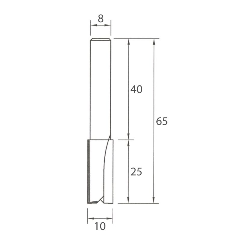 IGM M100 rett fresebit - D10x25 L65 S=8 HW - Bilde 5