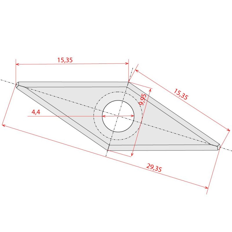 IGM RSS-CB Rektangulær kniv - 27x10x2,5 HW - Bilde 2