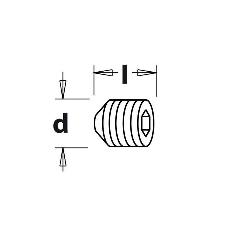Madringsskrue M5x5, DIN 914, UNI 5927 - Bilde 2