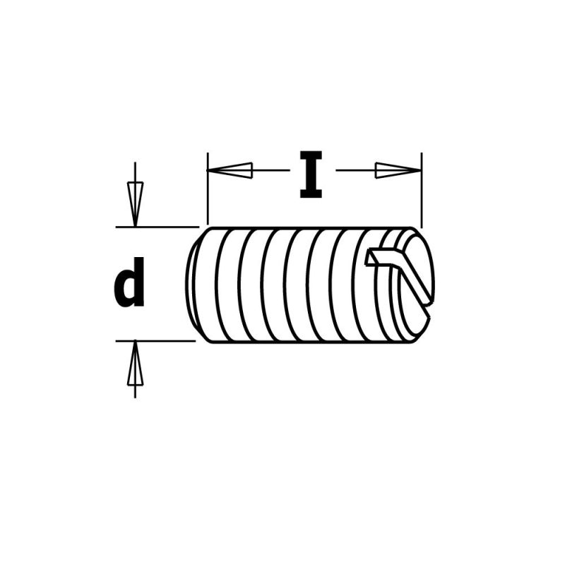 Madringsskrue med flat spiss, slisset M5x10 UNI 4766 - Bilde 2